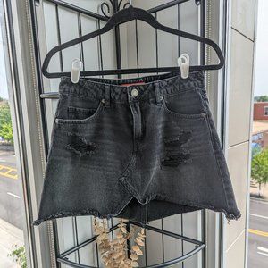 Black jean skirt